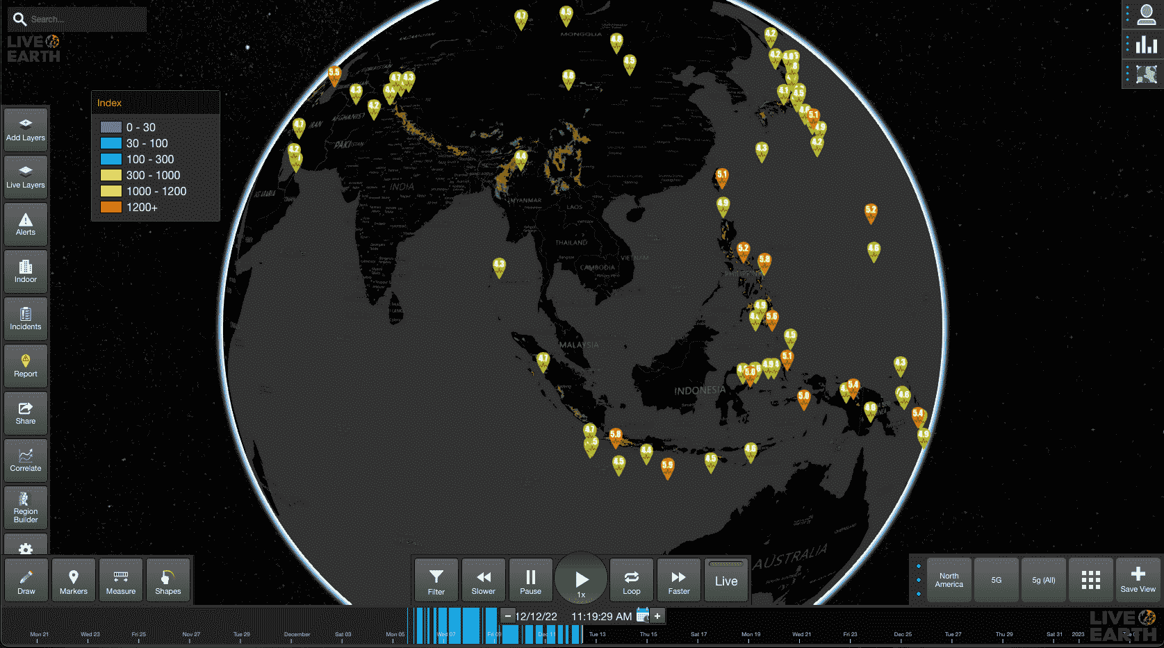 Live Earth data analytics