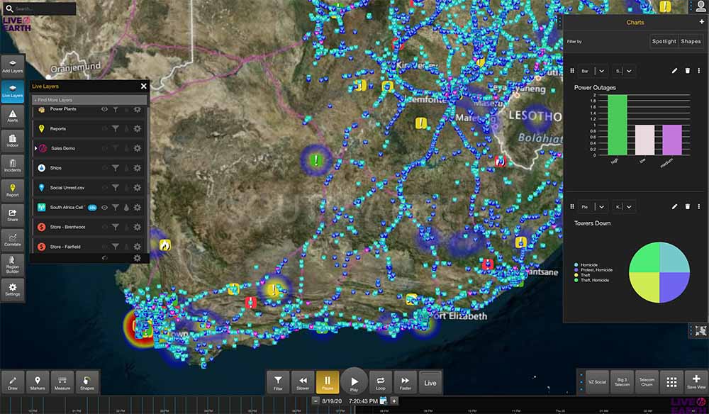 Telecom Power Outages and Towers Down in South Africa